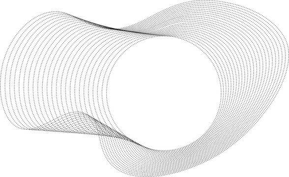 Shape featuring a central circle and dotted outer border with rounded liquid-like flowing curves.