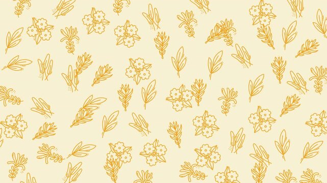 seamless floral doodle background with wheat ears