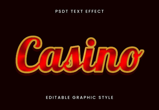 Casino Glossy Gold Script Text Effect