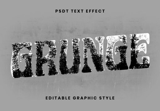 White And Black Grunge Stamp Text Effect Distressed Rough Font