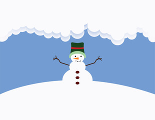 Winter card with snowman