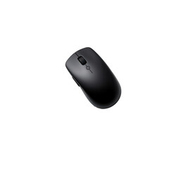 Sleek Black Wireless Computer Mouse on a Minimalist Background
