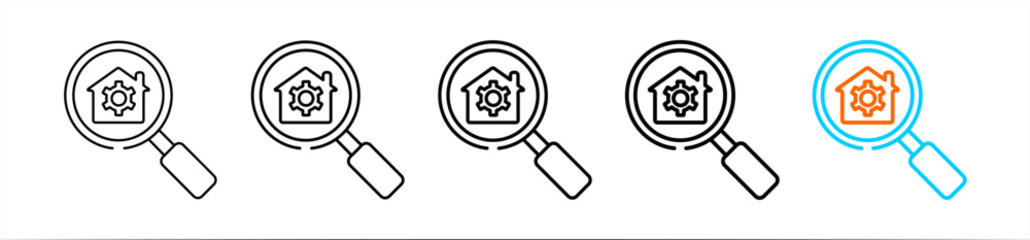 Monitoring icon set multiple style collection