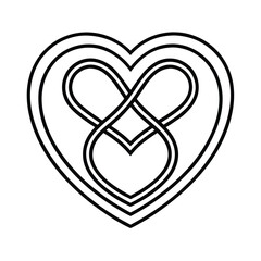 heart with a heart love valentine symbol wedding romance design icon logo
