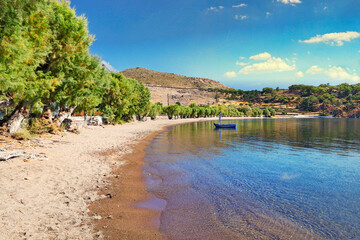 Meloi beach in Patmos, Greece