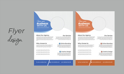Creative modern and corporate business flyer design template with multiple colour variations