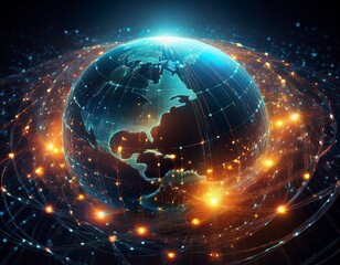 quantum internet illustrate a world connected by the quantum internet enabling unprecedented security and speed