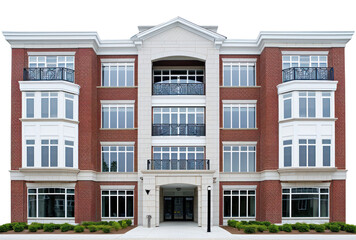 Fototapeta premium PNG American masonry construction apartment architecture building window.