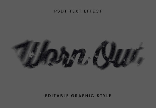 Black Dust Worn Text Effect Faded Grunge Font