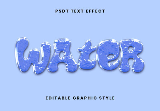 Blue Liquid Text Effect Water Groovy Font