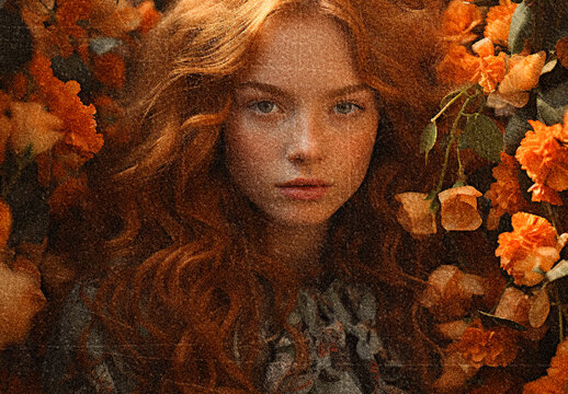 Orange And Brown Worn Vintage Photo Effect