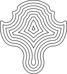 A royal shield featuring a stag engraving, built with concentric outlines forming a heraldic emblem.