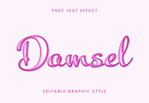 Pink Luxury Script Gloss Text Effect Elegant Cursive Bubble Font