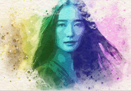 Rainbow Watercolor Photo Effect