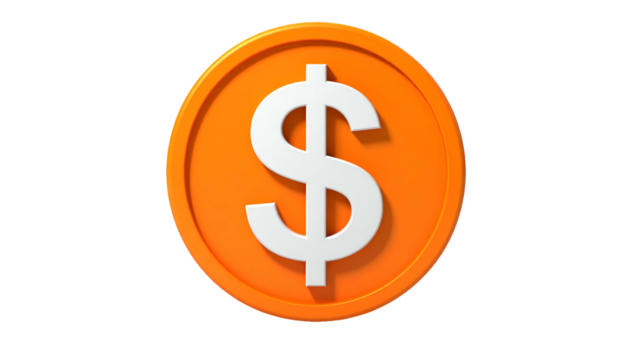 Isolated, 3D rendering of a golden coin with white dollar sign against black backdrop - Powered by Adobe