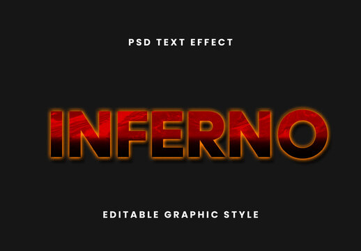 Red And Yellow Burning Font Inferno Fire Lava Heat Text Effect
