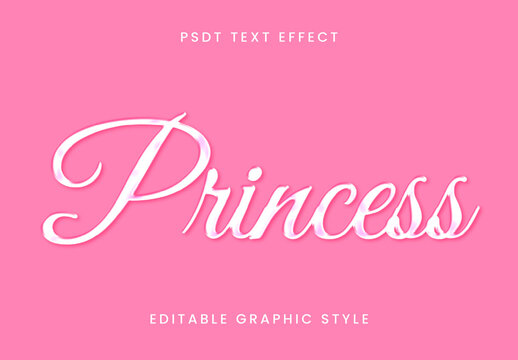 White And Pink Glossy Princess Script Text Effect Shiny Cursive Font