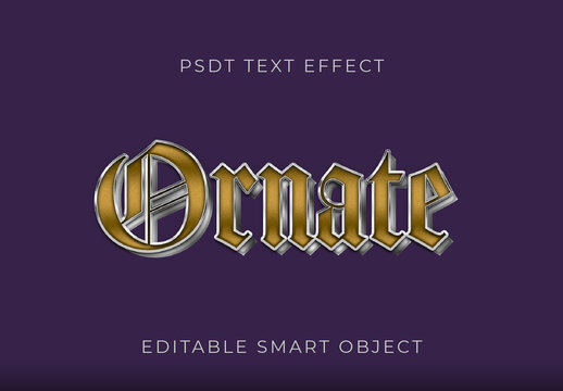 Silver And Gold Victorian Text Effect Gothic Medieval Font