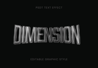 Black And Silver Warped 3d Text Effect Metallic Layered Font
