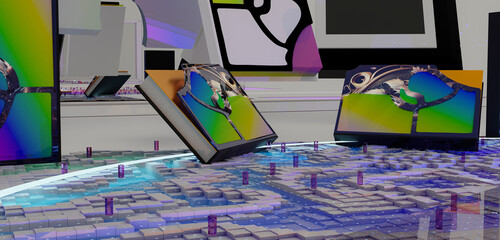 Aesthetic aesthetology aesthereal 3D render concept abstract books story fantasy