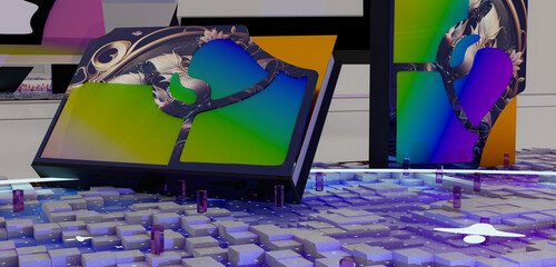 Aesthetic aesthetology aesthereal 3D render concept abstract books story fantasy