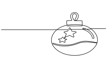 Animation of a single line drawing of a Christmas ball. Continuous contour movement of a Christmas ball. Continuous video with one line, Hand-drawn minimalist style. Christmas concept. 4K video.