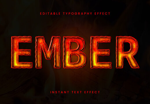 Red And Orange Burnt Text Effect Fire Bold Font