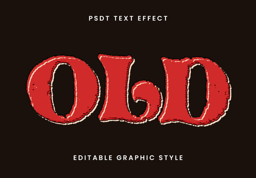 Red And Black Vintage Western Text Effect Retro Grunge Font