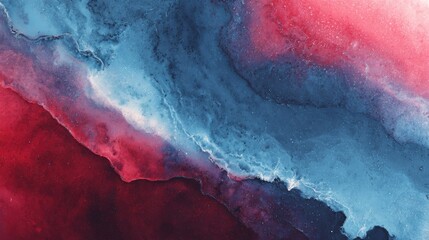 Artistic Watercolor Flowing Design in Rich Red and Blue Tones for Creative Backgrounds and Projects