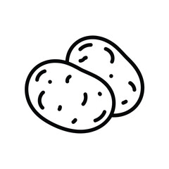 Simple line drawing of two potatoes