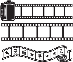 Retro Film Strip Frame – Transparent Background Video and Photo Film Roll PNG Image