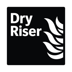 Dry riser system fire safety symbol