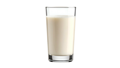 A tall, clear glass filled with opaque, creamy liquid against a black background