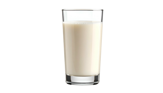 A tall, clear glass filled with opaque, creamy liquid against a black background