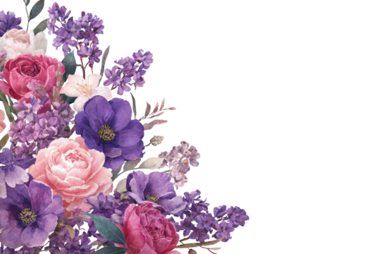 A delicate floral arrangement featuring various blooms in shades of pink, purple, and white