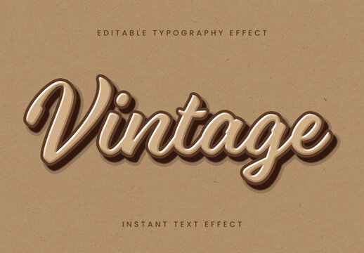 Beige And Brown Vintage Letterpress Text Effect Retro Script Font