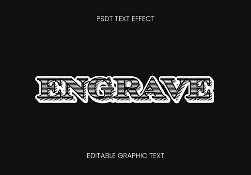 Black And White Woodcut Victorian Font Text Effect