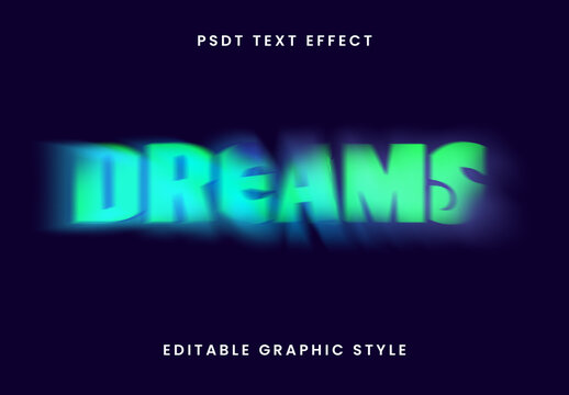 Blue And Green Dreamy Smudge Text Effect Distortion Blur Font