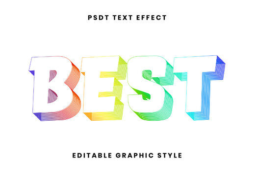 Multicolor 3D Colorful Outline Text Effect Layered Outline Font