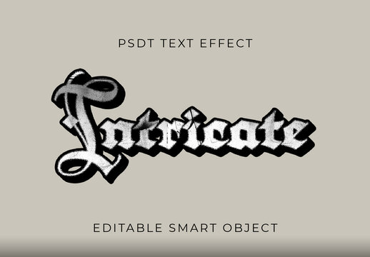 Black And White Engraved Victorian Text Effect Gothic Retro Font