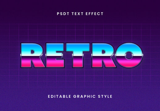 Blue And Pink 90s Throwback Text Effect Gradient Futuristic Font