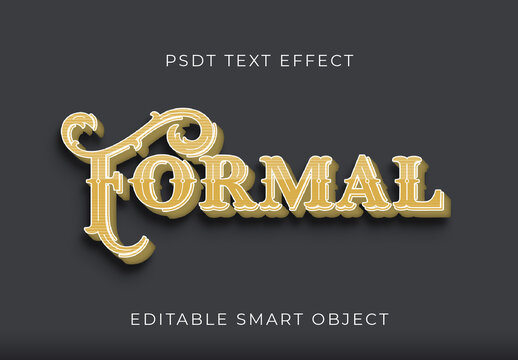 Gold Victorian Text Effect Baroque Ornamental Font