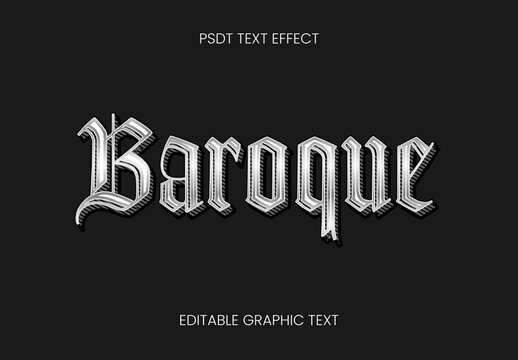 Silver Beveled Victorian Font Text Effect