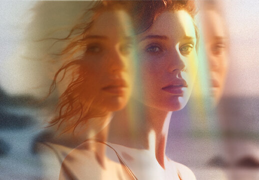 Pink And Orange Light Leak Photo Effect