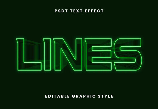 Green 3D Colorful Outline Text Effect Layered Futuristic Font