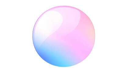 Obraz premium A glossy, spherical shape with a smooth gradient of pink, blue, and white against black