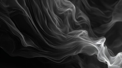 Surreal Flowing Black Smoke Waves in Abstract Style with Ethereal Movement and Fluid Shapes