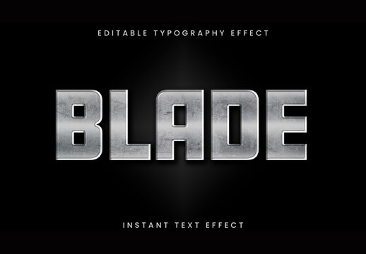 Silver Steel Text Effect Metal Bold Font