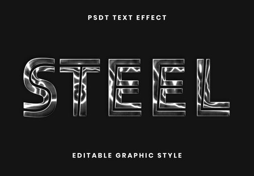 Silver And Black Steel Chrome Text Effect Metallic Font
