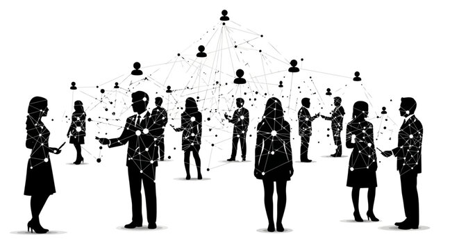 Network of people connected with each other, social network, business connection, collaboration